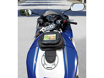 NavGear Magnetische Navi-Tasche für den Motorrad-Tank, mit Powerbank-Funktion