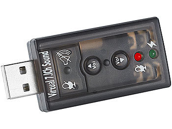 auvisio Externe USB 2.0-Soundkarte "ESC-3071" mit virtuellem 7.1-Klang