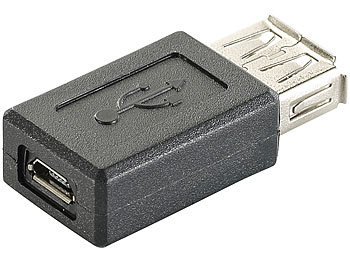 USB MicroUSB Adapter: auvisio USB-2.0-Adapter von USB-A-Buchse zu Micro-USB-B-Buchse