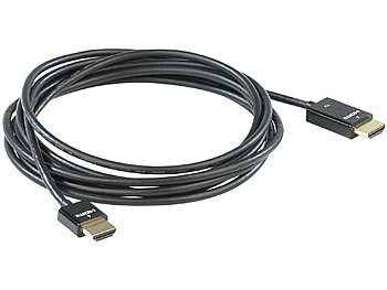 auvisio 4K-HDMI-Kabel ultraflach mit RedMere-Technologie, 3D, Ethernet, 3 m