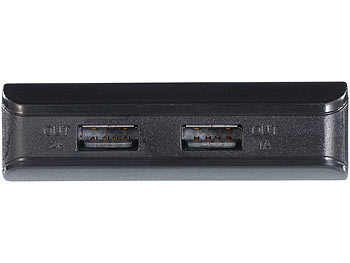 revolt USB-Powerbank mit 6.600 mAh, LCD-Display & LED-Lampe