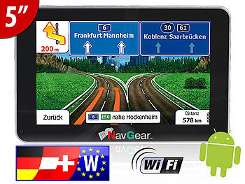 NavGear 5"-Navi mit Android "StreetMate GTA-50-3D" (Westeuropa)