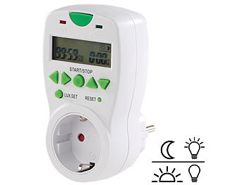 revolt Steckdose mit Helligkeits-gesteuertem Countdown-Timer und LCD-Display