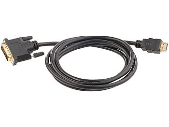 auvisio Adapterkabel HDMI auf DVI-D Dual-Link, schwarz, 2 m