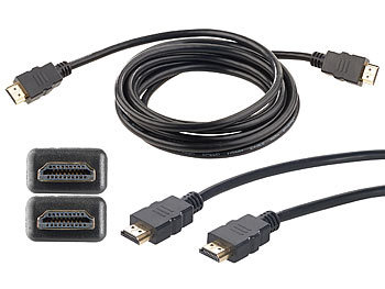 auvisio High-Speed-HDMI-Kabel für 4K, 3D & Full HD, HEC, schwarz, 3 m