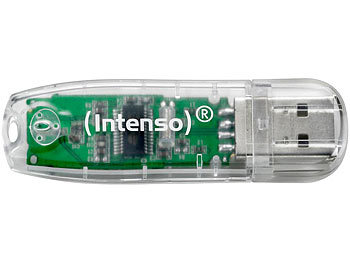USB Stick Pen: Intenso 32 GB USB-Speicherstick Rainbow Line, transparent-klar