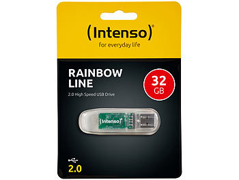 Intenso 32 GB USB-Speicherstick Rainbow Line, transparent-klar