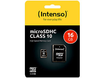 256GB MicroSDHC Micro SD Speicherkarte mit SD-Adapter Intenso Class10 Highspeed 