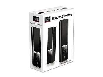 Hercules 2.0 Gloss Stereo Lautsprecher-Set, schwarz, 8 Watt