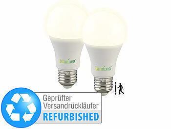 Luminea 2er-Set LED-Lampen mit Radar-Sensor, E27, 15 Watt,Versandrückläufer