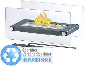 Design Tischkamin: Carlo Milano Gläserner Tischkamin für Bio-Ethanol, Versandrückläufer