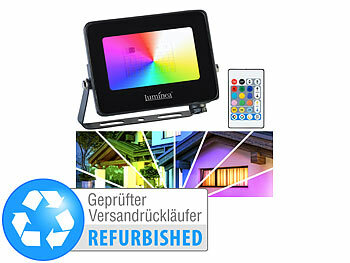 Outdoor-LED-Strahler RGB: Luminea Wetterfester Outdoor-Fluter, RGB-CCT-LEDs, 15 W, Versandrückläufer