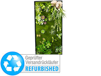 Carlo Milano Vertikaler Wandgarten Klaus mit Deko-Pflanzen, 50x100 cm (refurbished)