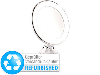 Rasier-Spiegel: Sichler Beauty Wand-Kosmetikspiegel, 5-fach, Saugnapf & 25 LEDs (Versandrückläufer)