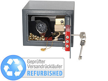 Xcase Kompakter Stahlsafe mit 2 Doppelbart-Schlüsseln, Versandrückläufer