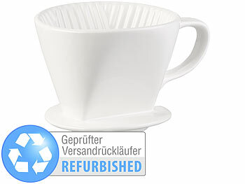 Kaffeefilter-Aufsatz: Rosenstein & Söhne Porzellan-Kaffeefilter für Filtertüten der Größe 2, Versandrückläufer
