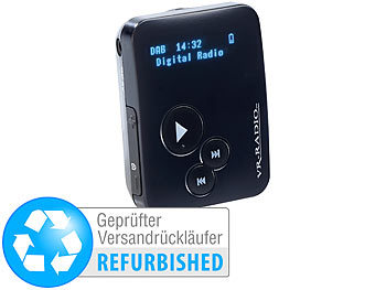 DAB Pocket Radio: VR-Radio Mini-Radio-Clip mit DAB/DAB+-Empfang DOR-68.oled(refurbished)