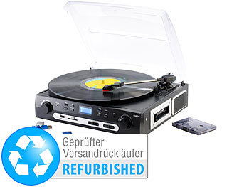 Q-Sonic USB-Plattenspieler mit Recorder, Radio, AUX, Cassette (refurbished)