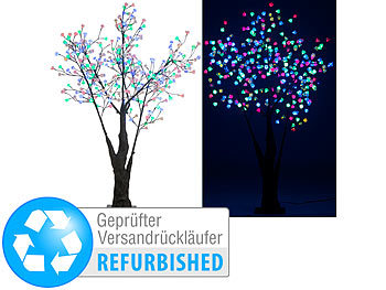 Lichterbaum draussen: Luminea LED-Deko-Kirschbaum, 336 farbig beleuchtet, Versandrückläufer