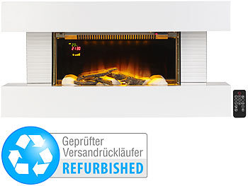 Heizlüfter Wandmontage Heizgerät Hängewand realistisches Flame: Carlo Milano Design-Elektrokamin, 3D-Flammeneffekt, Wandmontage,Versandrückläufer