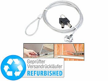 Laptop Seilschlösser: VisorTech Notebookschloss Safety Lock-gummiertem Stahlkabel, Versandrückläufer