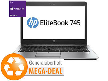 Laptop: hp EliteBook 745 G3, 35,6cm, AMD 8700B, 8GB, 256GB SSD (generalüberholt)