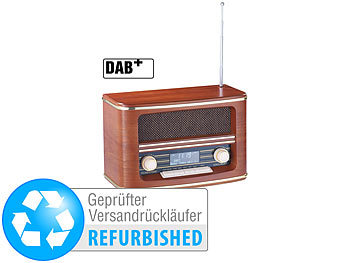 Radio Vintage: auvisio Digitales Nostalgie-Stereo-Radio mit DAB+, BT, (Versandrückläufer)