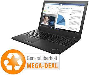 Laptop: Lenovo ThinkPad T560, 15,6" / 39,6 cm, i5, 8 GB, 256 GB SSD (generalüberholt)