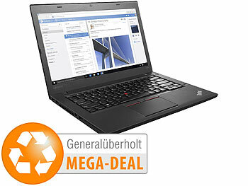 Office Laptops: Lenovo ThinkPad T460, 14"/35,6cm, Core i5, SSD, Docking (generalüberholt)