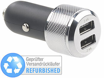 revolt Kfz-USB-Ladegerät mit 2 Ports, für 12/24 Volt, Versandrückläufer 