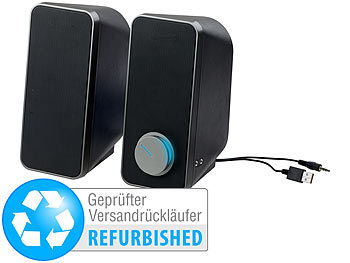 PClautsprecher: auvisio Stereo-Lautsprecher mit USB-Stromversorgung, Versandrückläufer