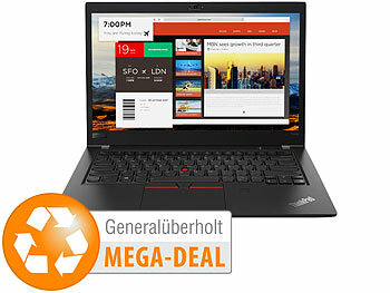 refurbished Laptops: Lenovo Thinkpad T480s, 14" / 35,6cm, i5, 20 GB, 512 GB SSD (generalüberholt)