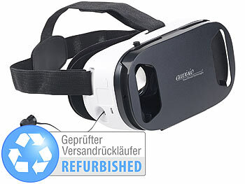 VR Brillen: auvisio Virtual-Reality-Brille, In-Ear-Headset, Versandrückläufer