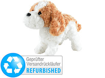 Bellender Hund Spielzeug: Playtastic Plüschhund mit Akustik- & Berührungssensoren (Versandrückläufer)