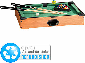 Spielzeug-Billiardtisch: Playtastic Mini Billardtisch mit 2 Queues & 16 Kugeln, Versandrückläufer