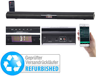 TV Zusatzlautsprecher: auvisio Aktive WLAN-Multiroom-Soundbar, Bluetooth, 80 W (Versandrückläufer)