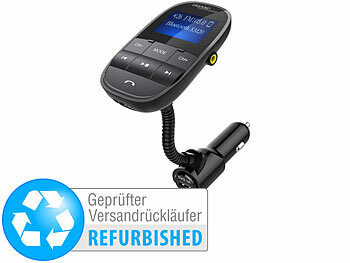 FM-Transmitter RDS: auvisio Kfz-FM-Transmitter, Bluetooth, Freisprecher, MP3, Versandrückläufer