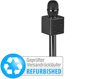 Karaoke Mikrofon Kinder: auvisio Karaoke-Mikrofon mit Bluetooth, MP3-Player, Versandrückläufer