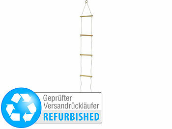 Baumleiter für Kinder: Playtastic Strickleiter mit 5 Holzsprossen für Kinder,Versandrückläufer
