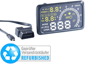 OBD-HUD: Lescars Head-up-Display V3 HUD-55C für OBD2-Anschluss (Versandrückläufer)