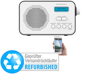 DAB Taschenradio: VR-Radio Mobiles Akku-Digitalradio mit DAB+ & FM, Versandrückläufer