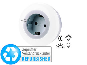 Nachtlicht-Steckdose LED: revolt LED-Nachtlicht mit Dämmerungssensor Versandrückläufer