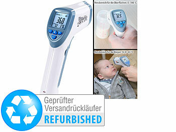 newgen medicals Medizinisches 2in1-Infrarot-Thermometer, Versandrückläufer 
