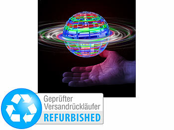 Mini Drohnen für Kinder: Playtastic Selbstfliegender Hover-UFO-Ball, RGB-LEDs, Akku, Versandrückläufer