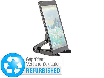 Faltbarer Tablethalter: PEARL Faltbarer Tablet-Ständer für iPad, Tablet-PC, Versandrückläufer