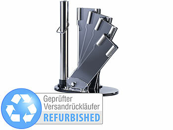 TokioKitchenWare Messerblock aus Acrylglas für 4 Messer-Schleifstab, Versandrückläufer 