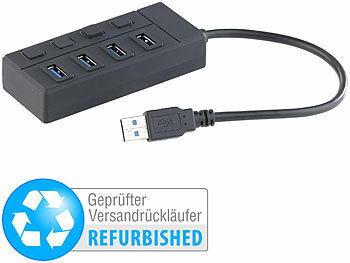 Xystec USB-3.0-Hub mit 4 Ports,einzelnschaltbar, bis 5 Gbit,Versandrückläufer