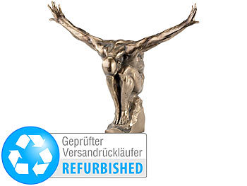 Carlo Milano Männliche Athleten-Statuette Bronzeoptik (Versandrückläufer)