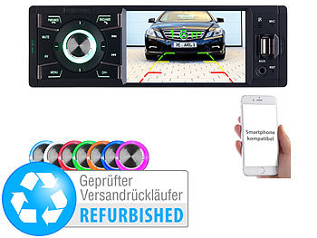 Autoradio mit LCD-Bildschirm / Display, RDS (Radio Data System) und AUX-in: Creasono MP3-Autoradio mit TFT-Farbdisplay, Bluetooth, (Versandrückläufer)