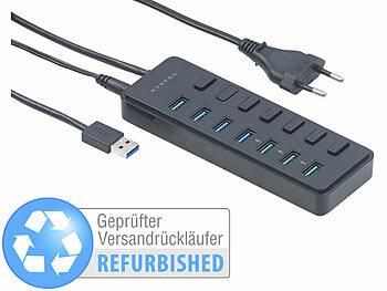 USB-Hub Ladegerät: Xystec Aktiver 7-Port-Hub, Versandrückläufer